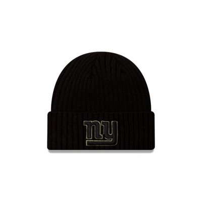 Black New York Giants Hat - New Era NFL Salute To Service Cuff Knit Beanie USA4507618